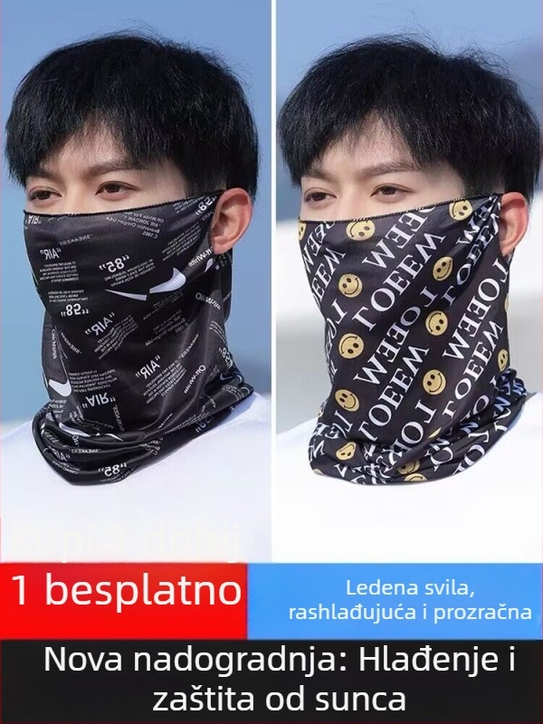Maska za zaštitu od sunca s punim pokrivanjem lica i otvorima za uši, ljetna tanka Ice Silk marama za glavu, šal za vrat i zaštita vrata