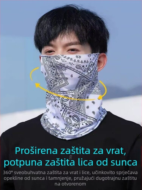 Maska za zaštitu od sunca s punim pokrivanjem lica i otvorima za uši, ljetna tanka Ice Silk marama za glavu, šal za vrat i zaštita vrata