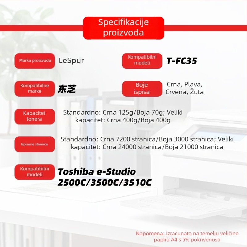 Toshiba T-FC35 toner kaseta za 2500C/3500C/3510C – Original kvaliteta