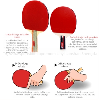 Tener set za stolni tenis za početnike – Dva reketa (ravni zahvat i shakehand zahvat), tri lopte i torba za rekete