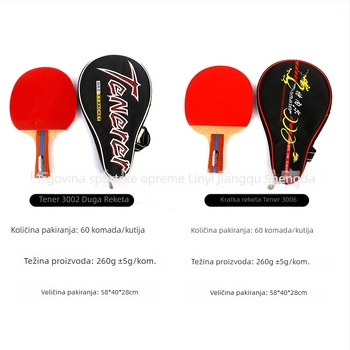 Tener set za stolni tenis za početnike – Dva reketa (ravni zahvat i shakehand zahvat), tri lopte i torba za rekete