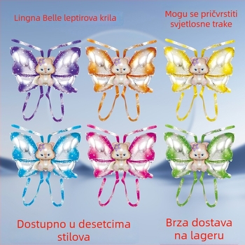 Dječja rođendanska dekoracija na otvorenom: balon krila anđela u leptirovom dizajnu za fotografiranje