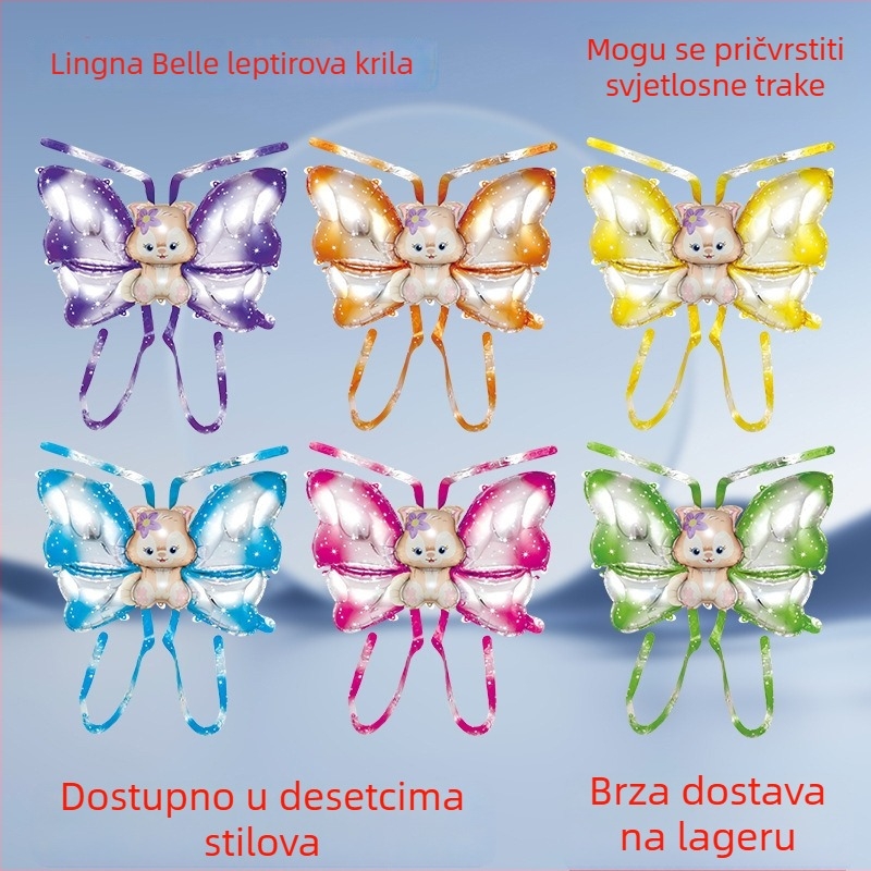 Dječja rođendanska dekoracija na otvorenom: balon krila anđela u leptirovom dizajnu za fotografiranje