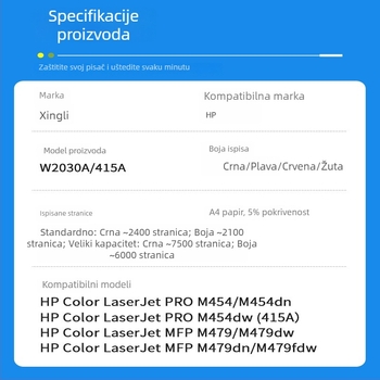 HP W2030A 415A toner kaseta za LaserJet M479dn, kompatibilno s M454d