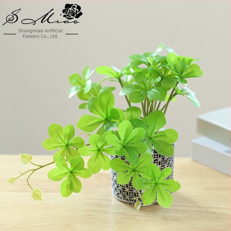 Shangmiao umjetna biljka Chlorophytum – Mali unutarnji bonsai za stolni ukras