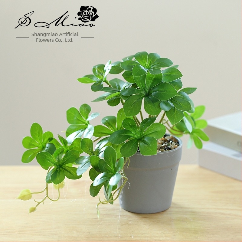 Shangmiao umjetna biljka Chlorophytum – Mali unutarnji bonsai za stolni ukras