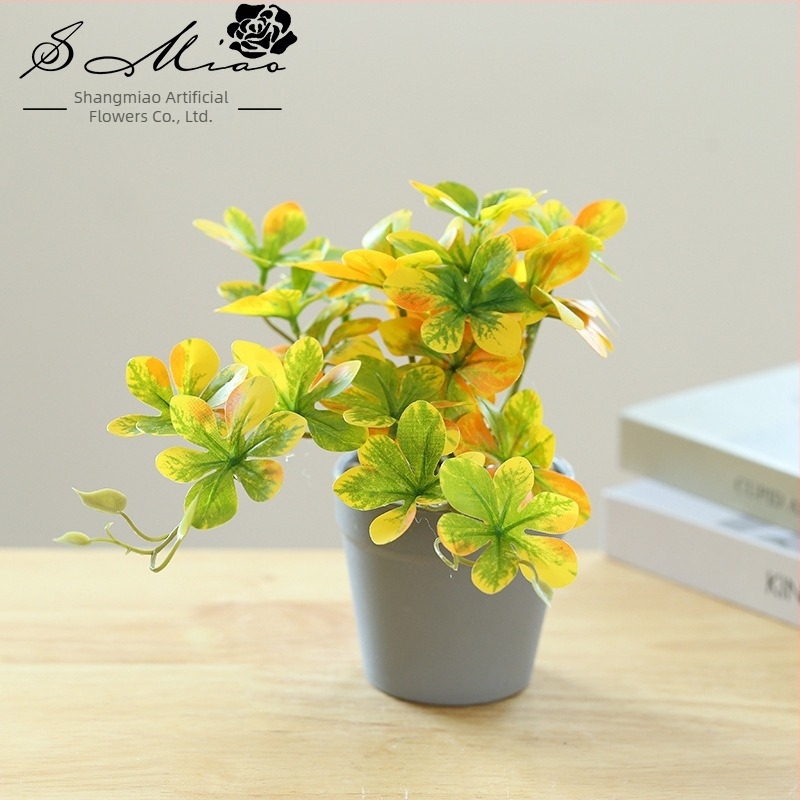 Shangmiao umjetna biljka Chlorophytum – Mali unutarnji bonsai za stolni ukras