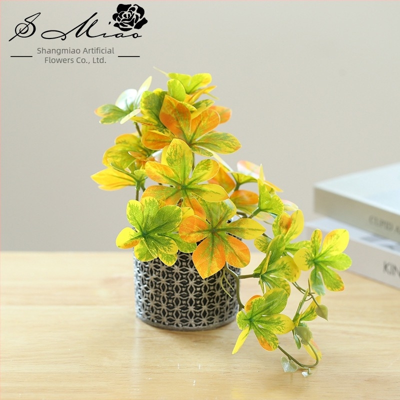 Shangmiao umjetna biljka Chlorophytum – Mali unutarnji bonsai za stolni ukras