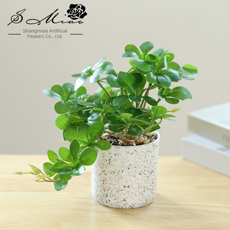 Shangmiao umjetna biljka Chlorophytum – Mali unutarnji bonsai za stolni ukras