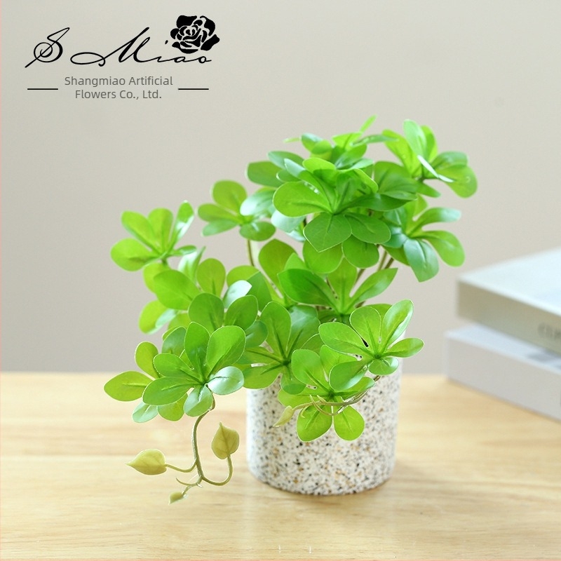 Shangmiao umjetna biljka Chlorophytum – Mali unutarnji bonsai za stolni ukras