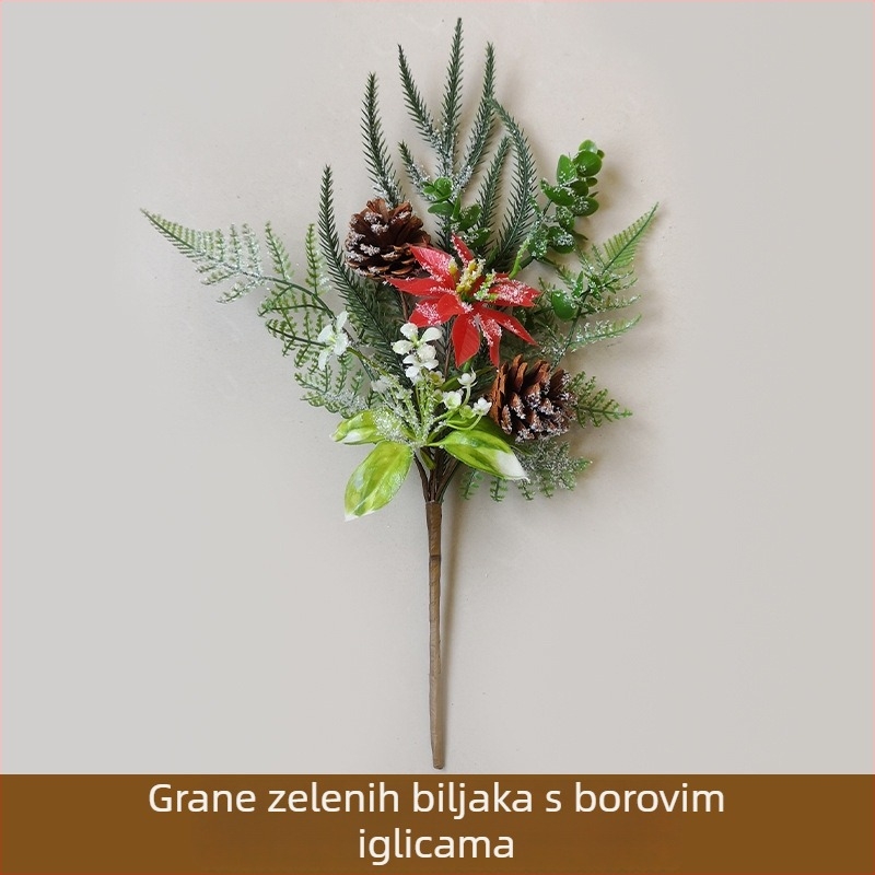 Lažni borovi igličasti grančice za božićne ukrase, unutarnje cvjetne aranžmane, visina 40 cm