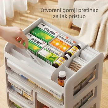 Kutija za lijekove s ladicama, velika kapacitet za kućnu upotrebu, višeslojni organizer lijekova