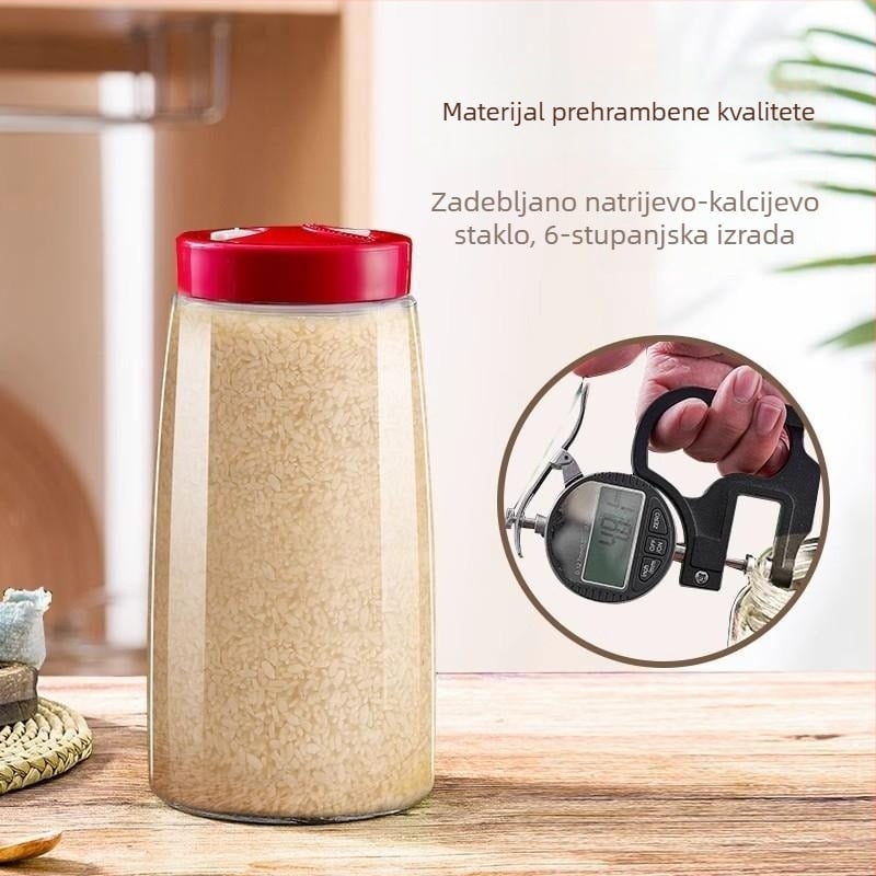 Staklena boca za fermentaciju rižinog vina s dvostrukim ventilima za zrak, zatvoren spremnik za skladištenje, 1-2 L