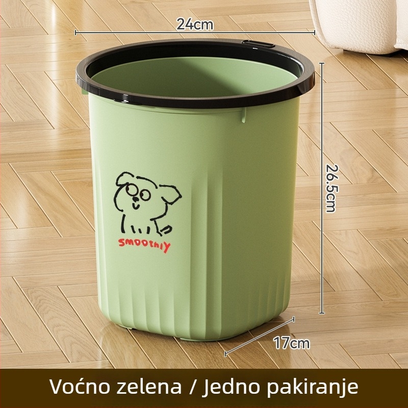 Kuhinjski koš za otpad velike kapacitete, luksuznog izgleda, 9 L, za dnevni boravak, kuhinju, spavaću sobu, kupaonicu, dom — bez poklopca, s prstenom za pritiskanje