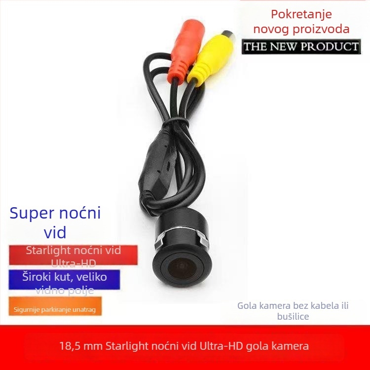 Univerzalna AHD auto stražnja kamera, okrugla Ø18,5 mm, HD, noćni vid, CCD, kamera za vožnju unatrag, navigacija