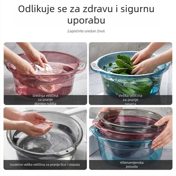Veliki okrugli plastični bazen za kućnu upotrebu – za pranje lica, rublje i stopala
