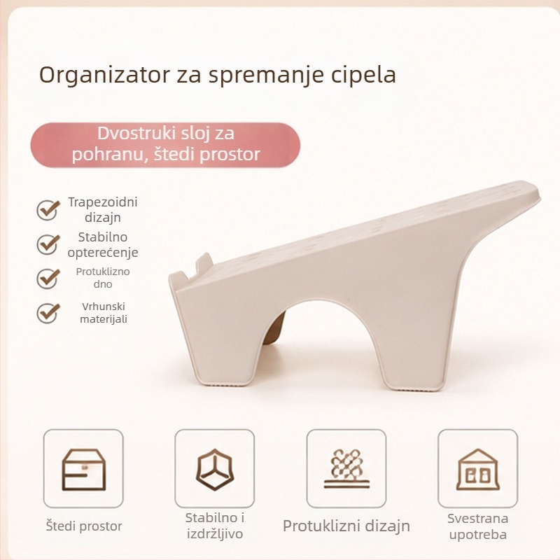 Integrirani dvostruki stalak za cipele za kućnu upotrebu, organizator za pohranu s više slojeva