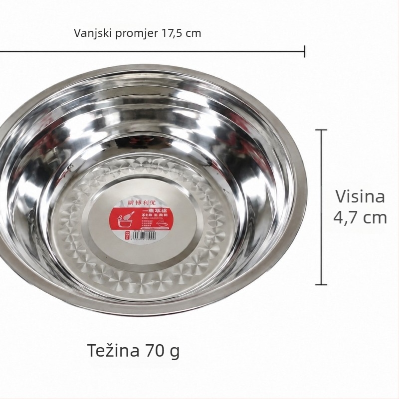 Nehrđajući čelični posuda za miješanje povrća i tijesta, posuda za juhu, kućna posuda za pranje povrća, debela kuhinjska posuda, posuda za rižu
