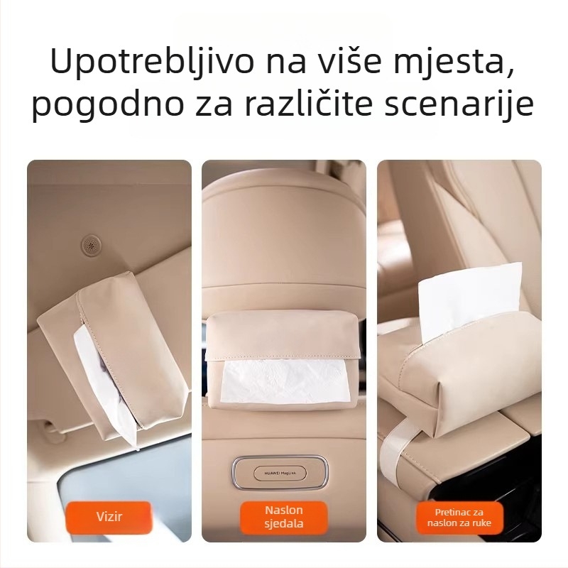 Kožni držač maramica za automobil i kutija za salvete za stol