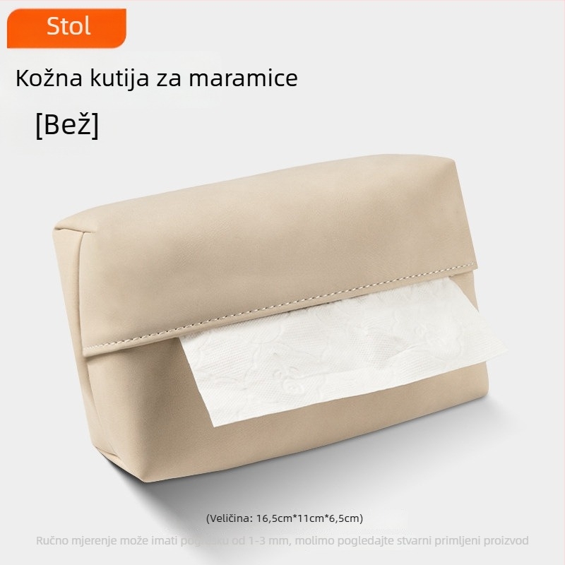 Kožni držač maramica za automobil i kutija za salvete za stol