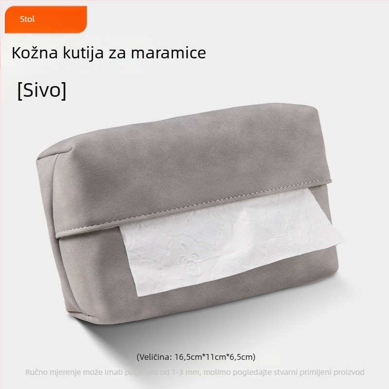 Kožni držač maramica za automobil i kutija za salvete za stol