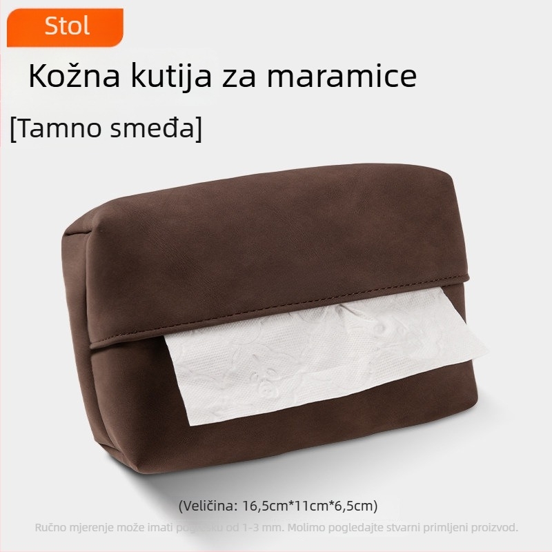 Kožni držač maramica za automobil i kutija za salvete za stol
