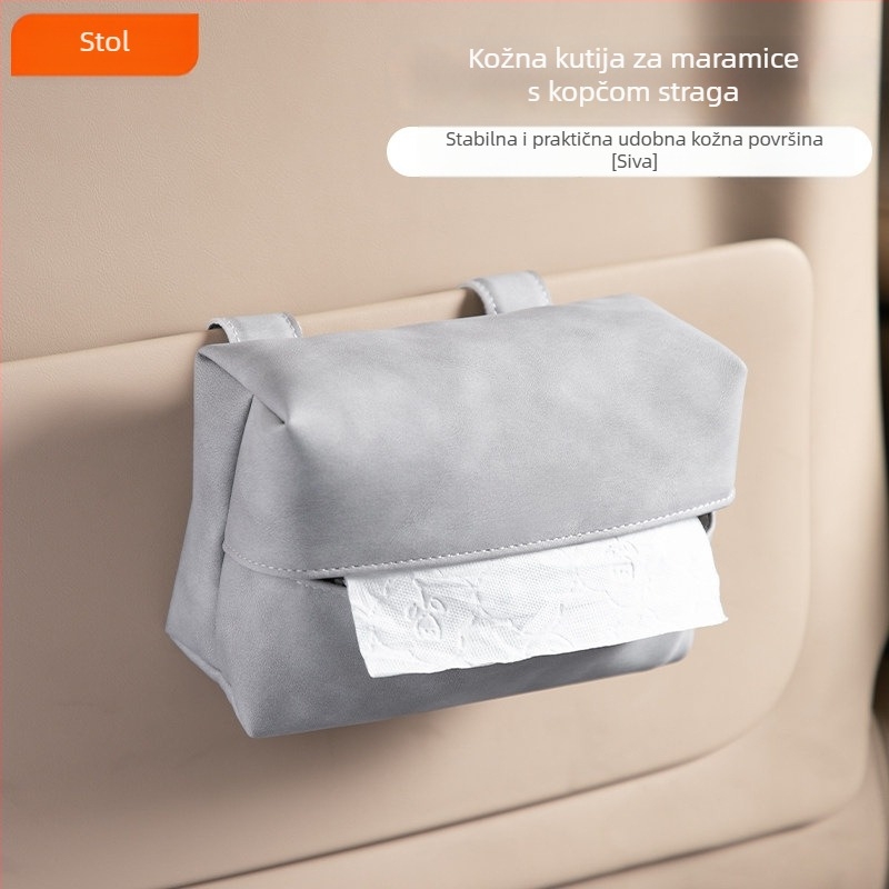 Kožni držač maramica za automobil i kutija za salvete za stol