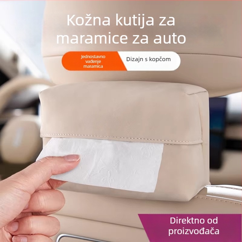 Kožni držač maramica za automobil i kutija za salvete za stol