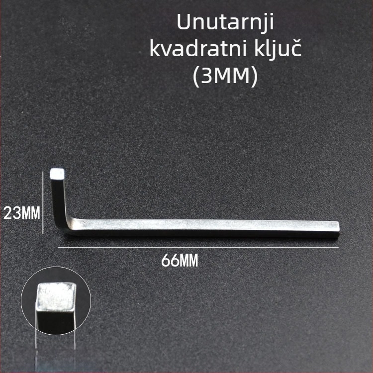 Kvadratni ključ i set kvadratnih odvijača s L-om oblikom, četverostrani ključ