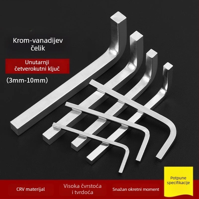 Kvadratni ključ i set kvadratnih odvijača s L-om oblikom, četverostrani ključ