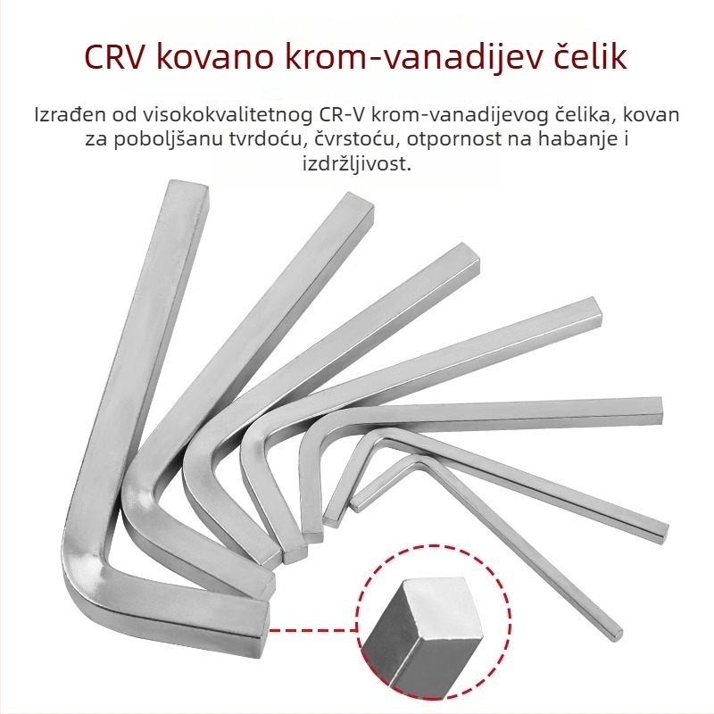 Kvadratni ključ i set kvadratnih odvijača s L-om oblikom, četverostrani ključ