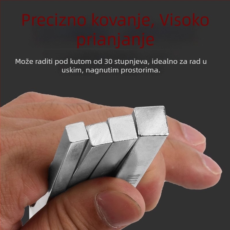 Kvadratni ključ i set kvadratnih odvijača s L-om oblikom, četverostrani ključ