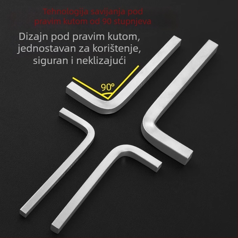 Kvadratni ključ i set kvadratnih odvijača s L-om oblikom, četverostrani ključ