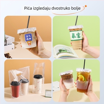 PET čaša za hladna pića, promjer 98 mm, čaša za mliječni čaj s poklopcem, prozirna plastična čaša, 12/16/24 oz