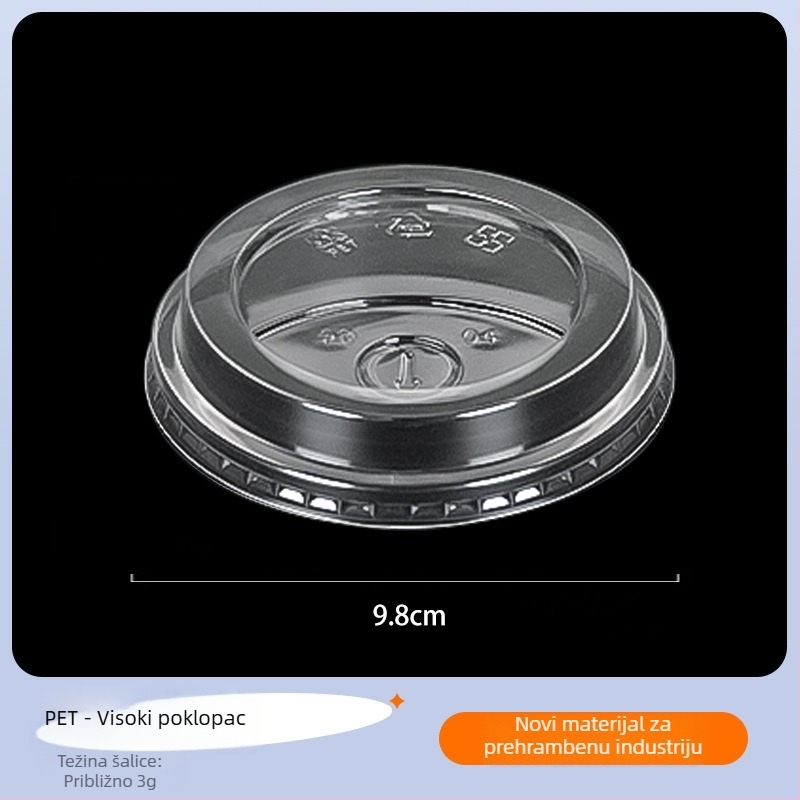 PET čaša za hladna pića, promjer 98 mm, čaša za mliječni čaj s poklopcem, prozirna plastična čaša, 12/16/24 oz