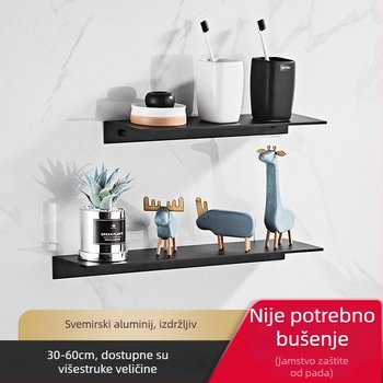 Zidna polica za kuhinju, balkon, umivaonik i ogledalo; bez bušenja