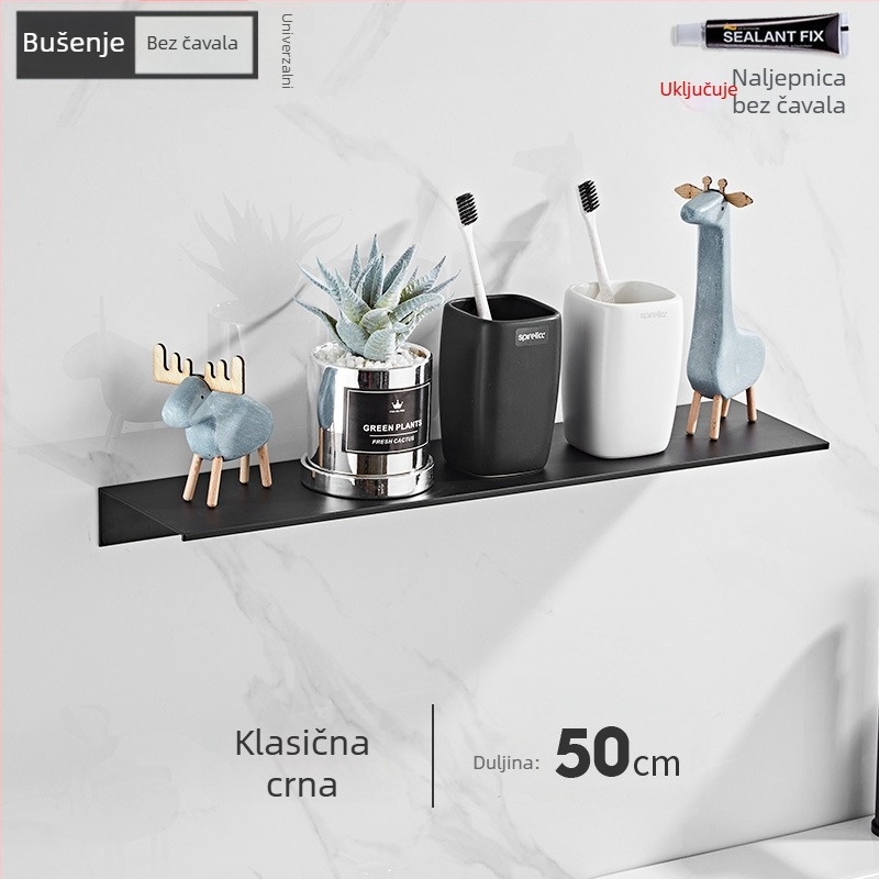 Zidna polica za kuhinju, balkon, umivaonik i ogledalo; bez bušenja