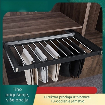 Teleskopski držač za hlače za garderobu, kućna vješalica za hlače, višenamjenski ladica za hlače, povlačni držač za hlače, klizni hardver