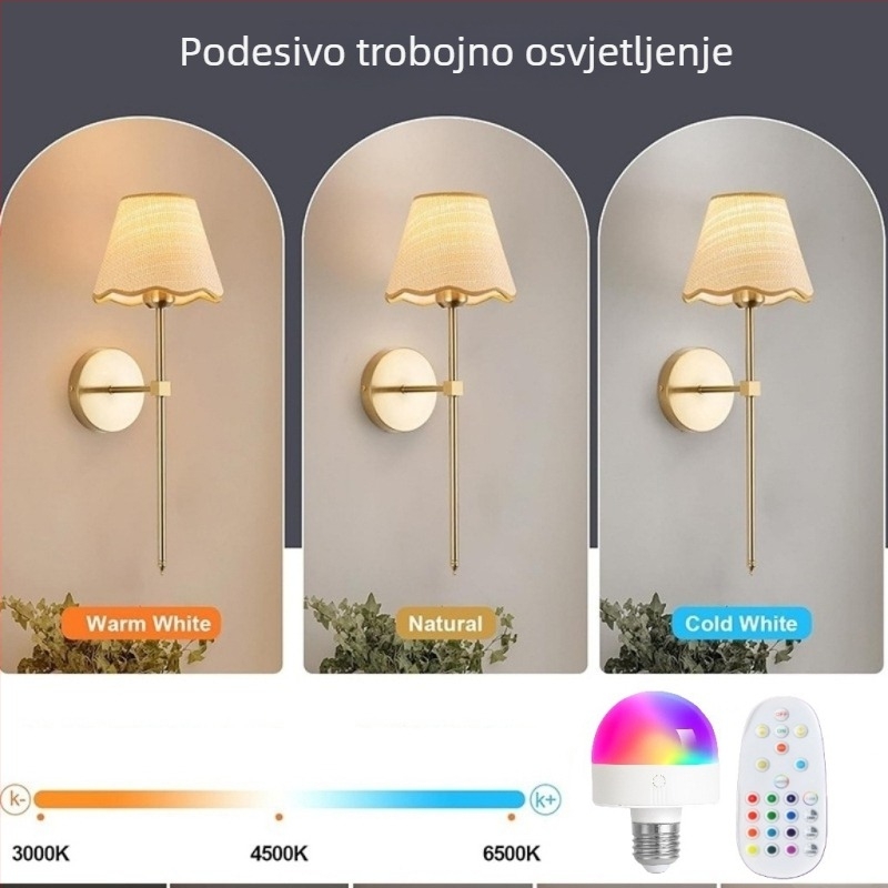 Zidna svjetiljka s platnenim sjenilom, vintage bar svjetiljka, europski minimalistički američki stil, željezna umjetnička zidna svjetiljka