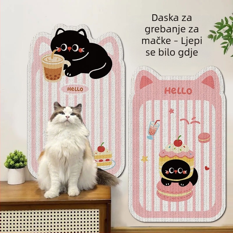 Zidna grebalica za mačke, otporna na habanje, bez ispadanja dlake, zaštita kauča, vertikalno oštrenje kandži, igračka za mačke