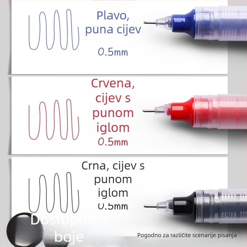 True Color gel olovka s tintom na bazi vode, crna potpisna olovka za ispite, pogodna za nastavnike i učenike