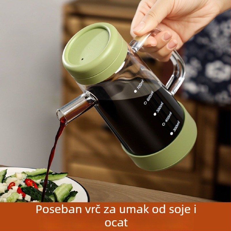 Set posudica za doziranje sojinog umaka i octa za kuhinju – uključuje bočice za začine, bočice ulja, svijetli sojin umak, kuhinjsko vino i bočice octa