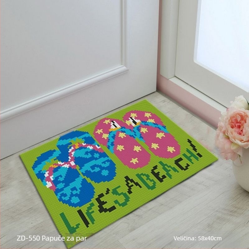 Latch Hook set za jastuk – vunena pređa i materijali za križni vez – DIY paket
