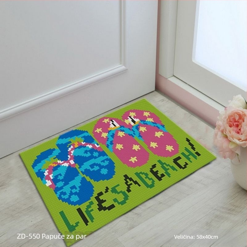 Latch Hook set za jastuk – vunena pređa i materijali za križni vez – DIY paket