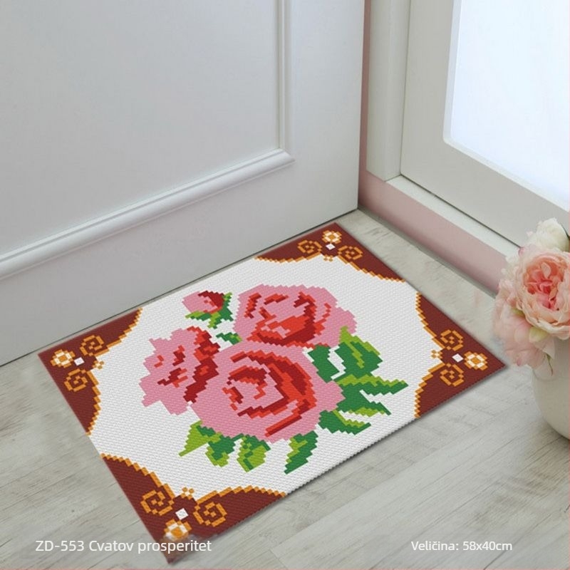 Latch Hook set za jastuk – vunena pređa i materijali za križni vez – DIY paket