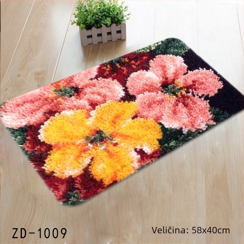 Latch Hook set za jastuk – vunena pređa i materijali za križni vez – DIY paket