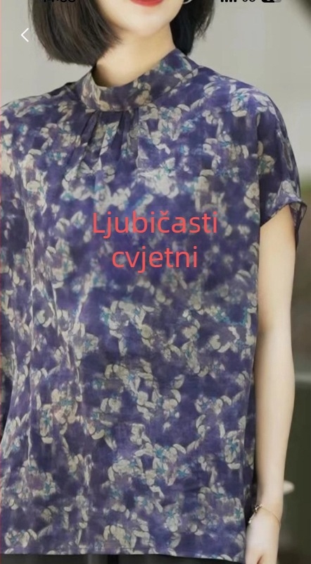 24222 Great Love for Beauty Ženski ljetni set: top u francuskom retro stilu, mladenački efekt, visokim strukom i širokih šortseva