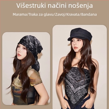 70×70 cm satin kvadratni šal, svestran dodatak za glavu za žene i muškarce, retro chic modni dodatak, hip-hop ulični stil