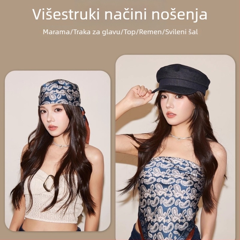 70×70 cm satin kvadratni šal, svestran dodatak za glavu za žene i muškarce, retro chic modni dodatak, hip-hop ulični stil