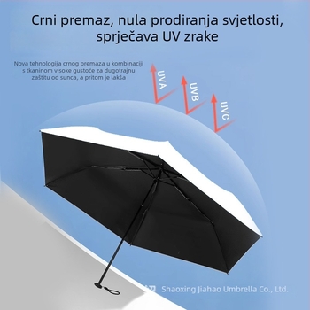 Karbonska vlakna – ultralak, kompaktan s UV zaštitom UPF50+, putni suncobran s 6 rebara, ručno otvaranje